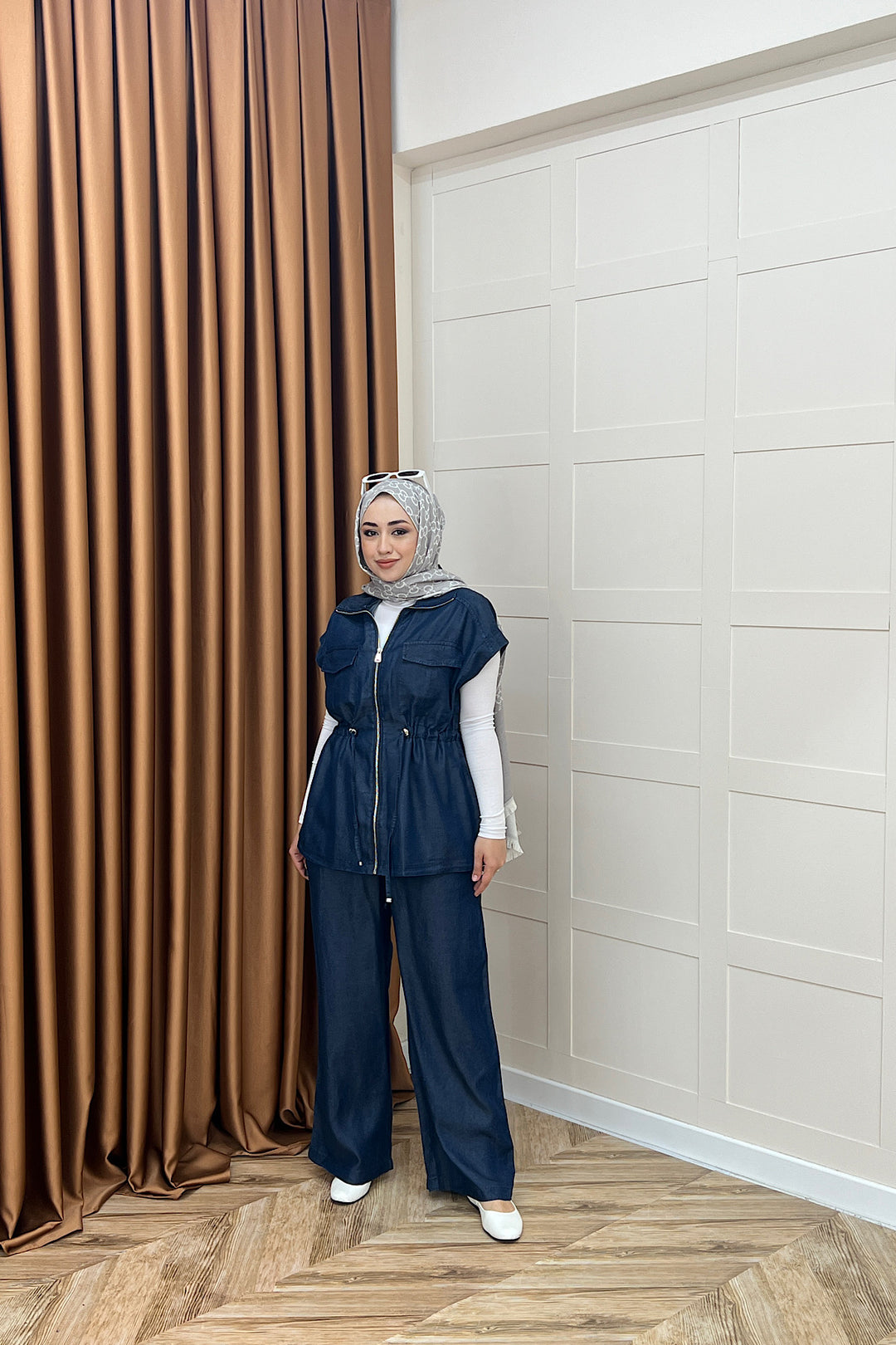 Lia Yelekli Takım Lacivert 6109-LACIVERT