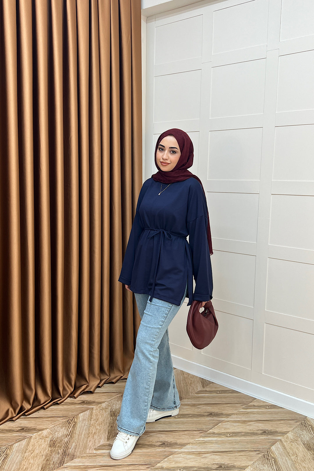 Türev Duble Kol Tunik Lacivert 6060-LACIVERT