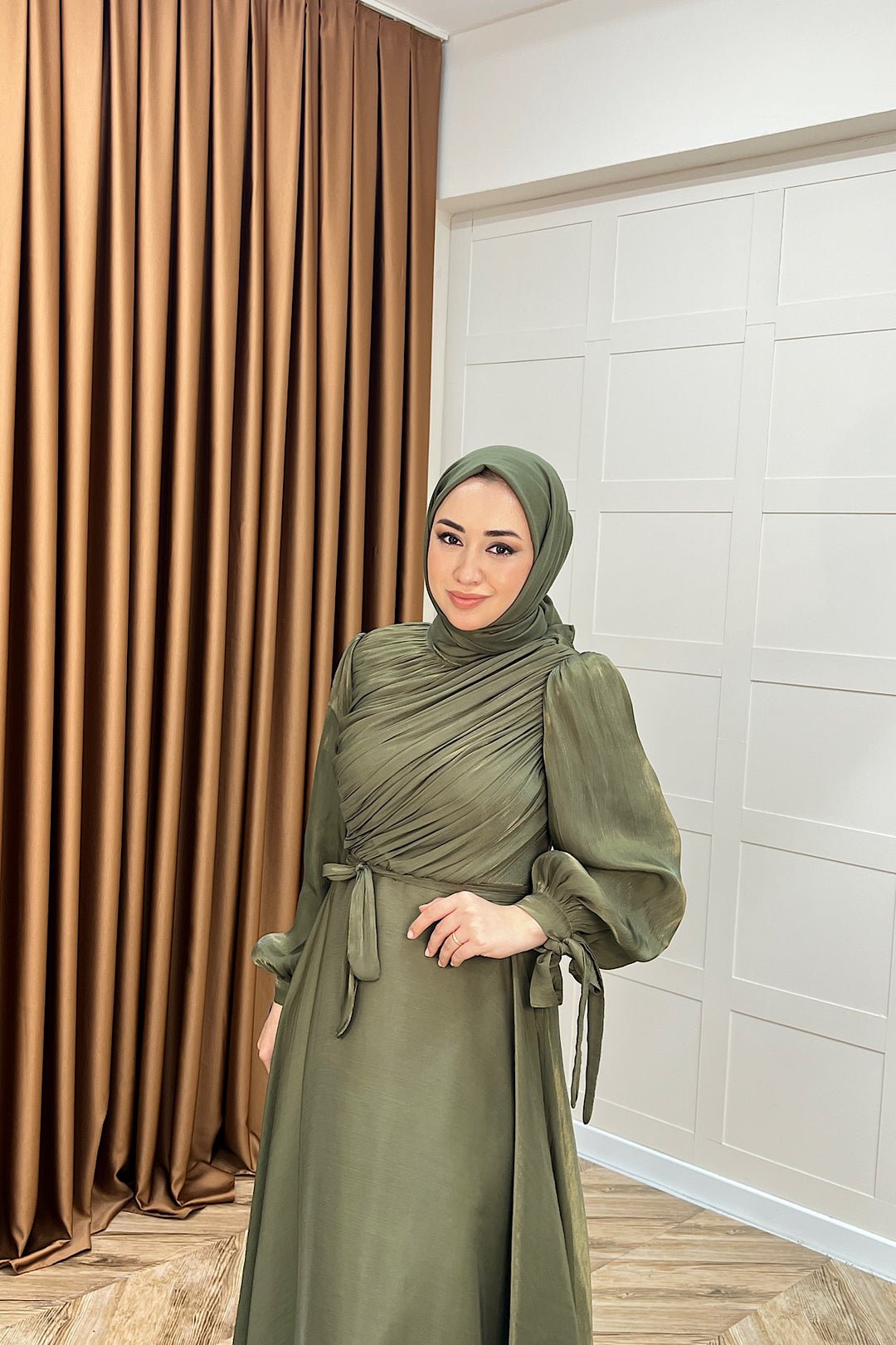 Göğüs Drapeli Abiye Haki 3023-HAKI