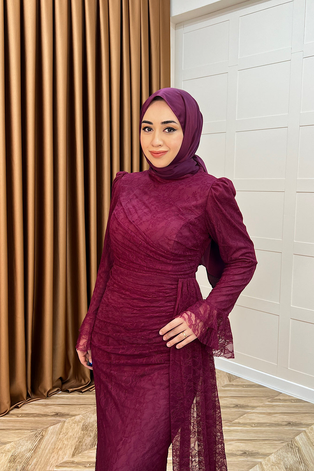 Serena Dantel Balık Abiye Mürdüm 3082-MURDUM