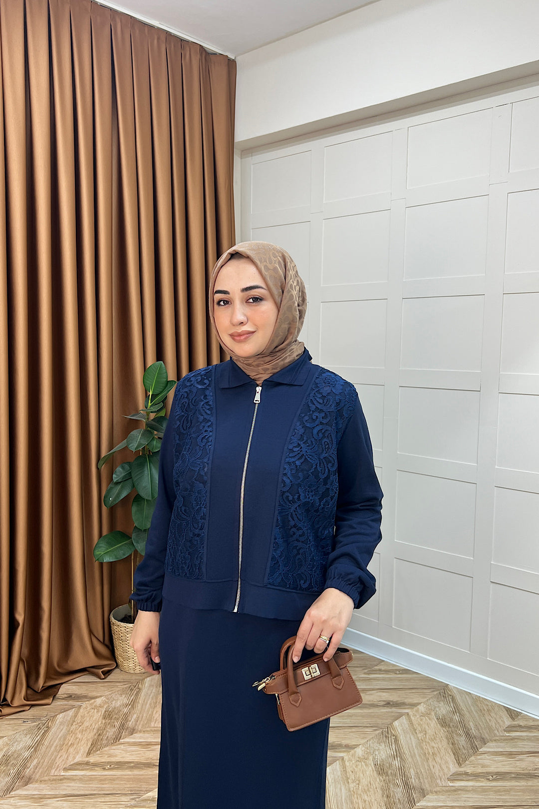 Maria İkili Elbise Lacivert 26104-LACIVERT