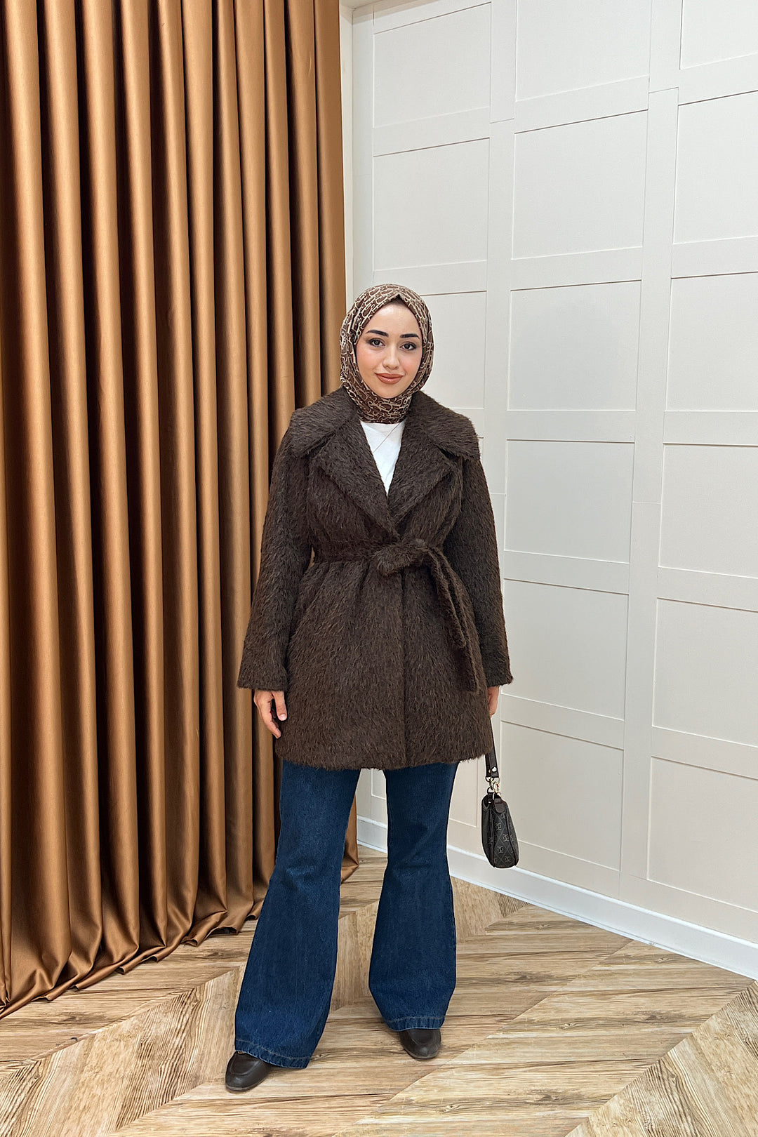 Grok Peluş Kaban Kahverengi 5523-KAHVERENGI