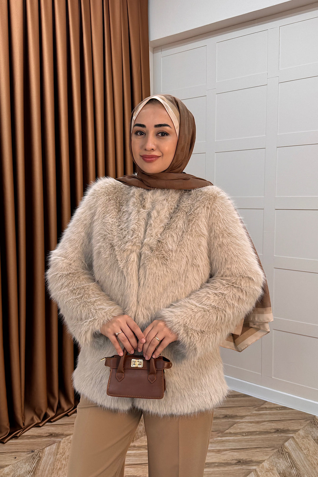 Divine Kürk Kaban Krem 5524-KREM