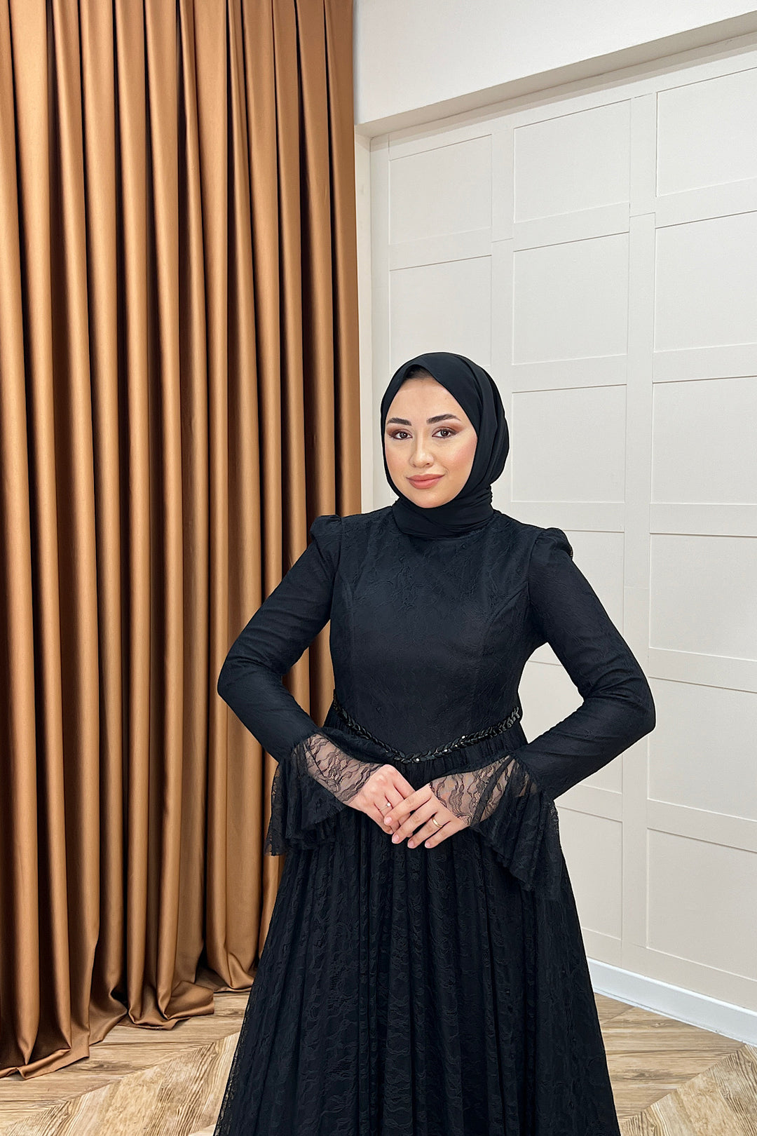 Elena Dantel Abiye Siyah 03101-SIYAH