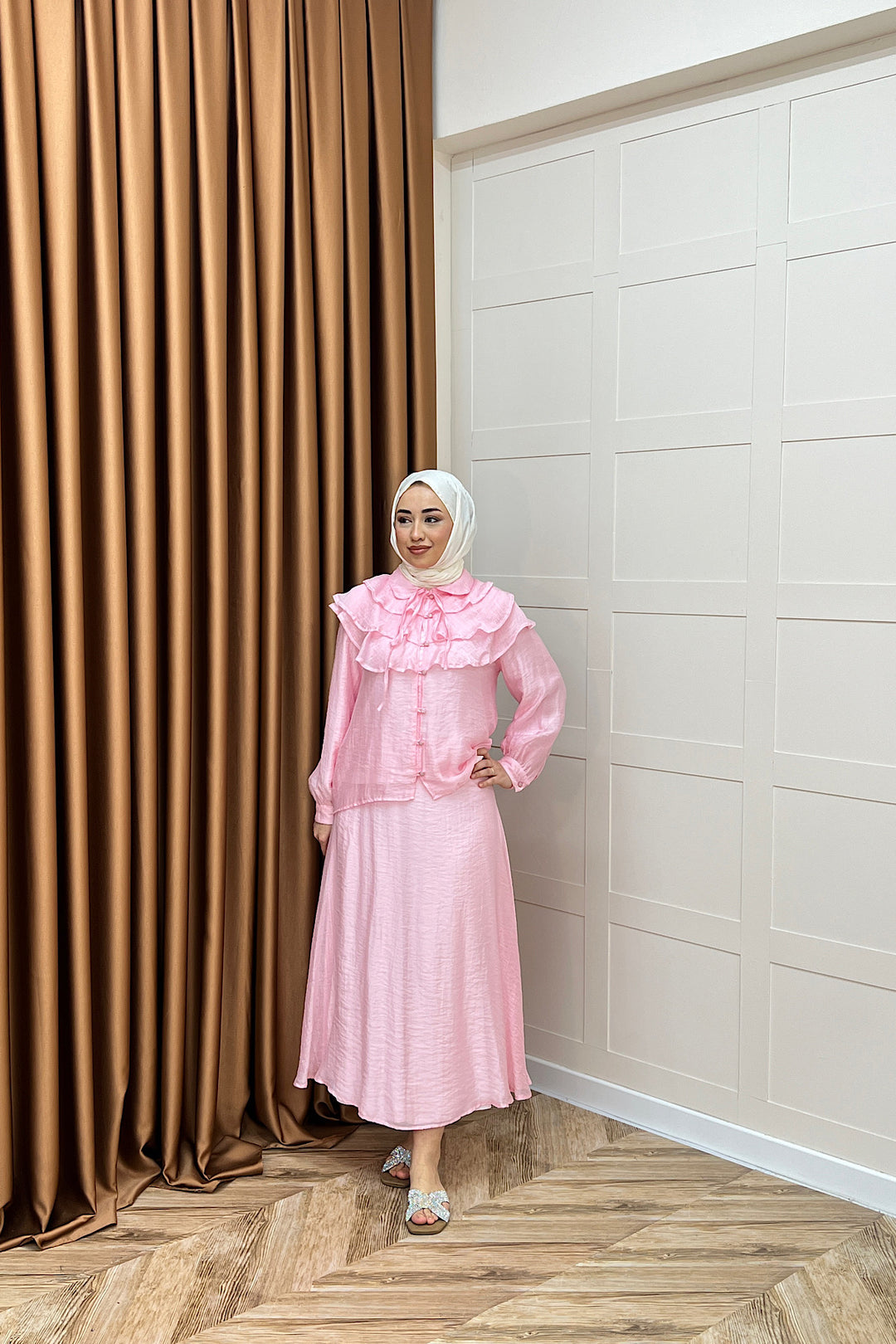 Asel İkili Etek Takım Pembe 2773-PEMBE