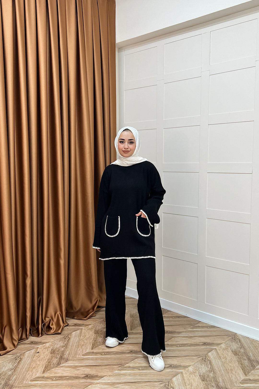 Cep Örgülü Triko Takım Siyah 24200-SIYAH