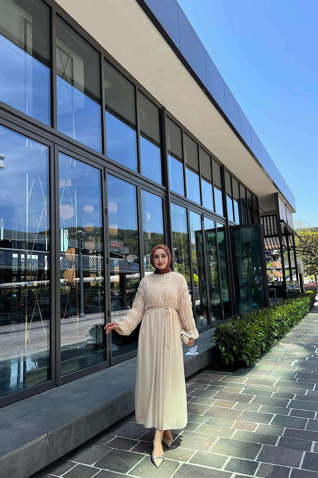 Paria Şifon Elbise Taş 5111-TAS