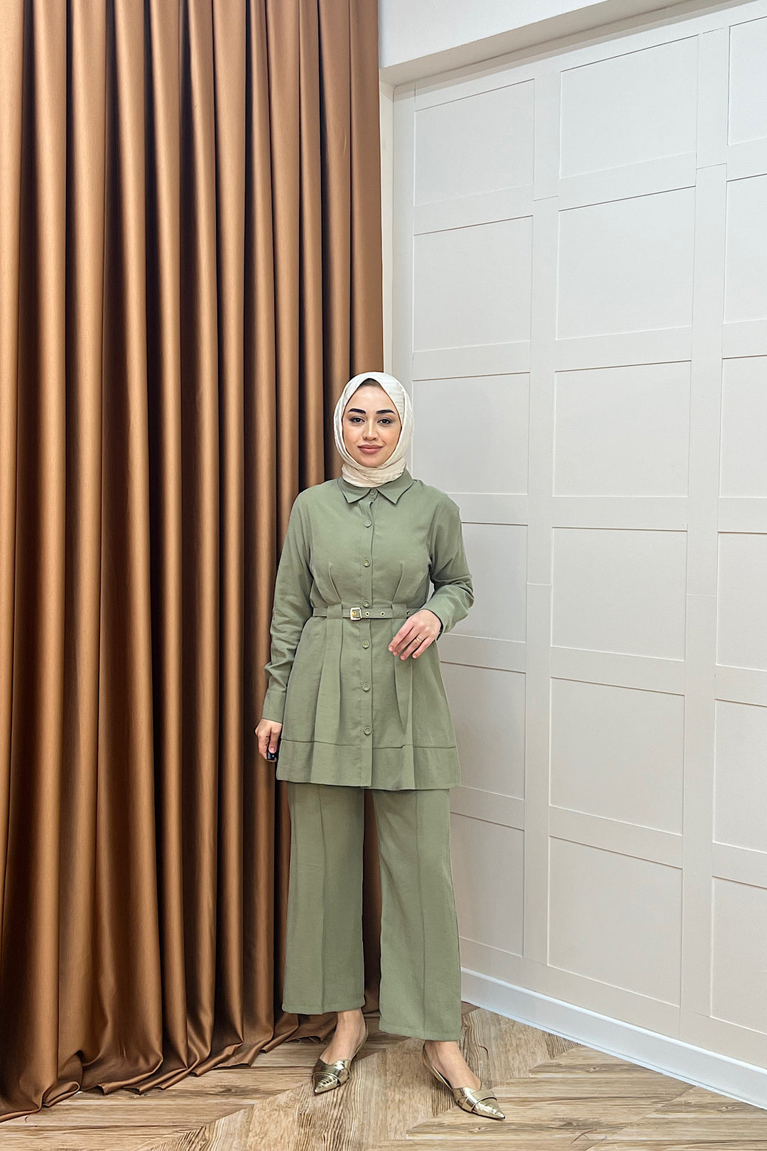 Tuana Belden Kemerli İkili Takım Yeşil 2994-YESIL