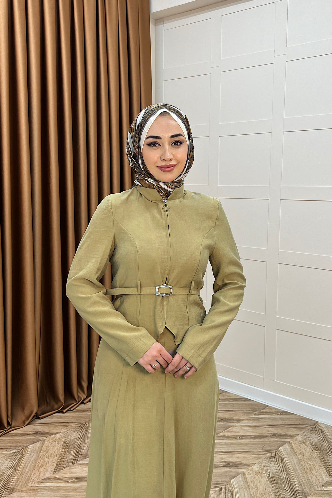 Mira Kemerli Etek Takım Yağ Yeşili 03183-YAGYESILI