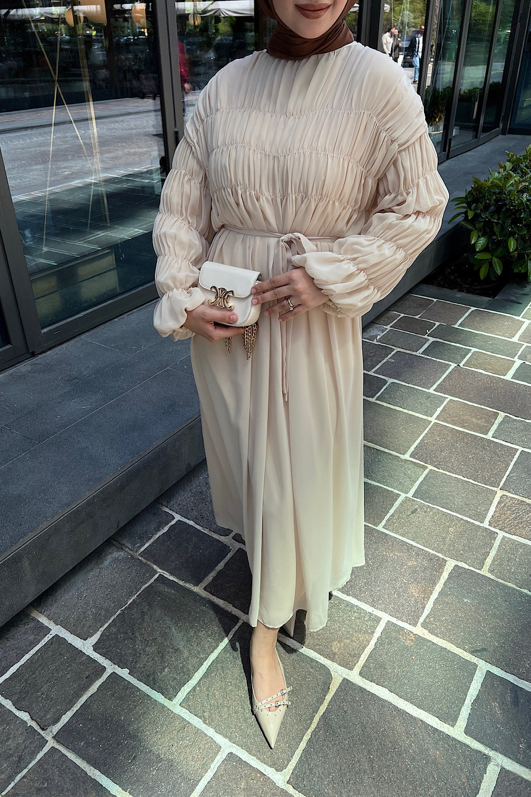 Paria Şifon Elbise Taş 5111-TAS