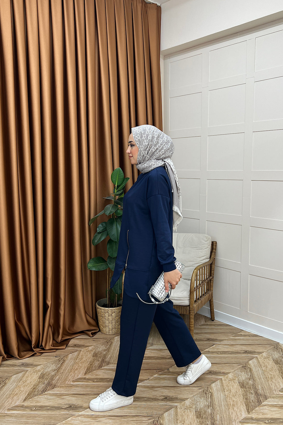Liora Fermuar Detay İkili Takım Lacivert 3140-LACIVERT