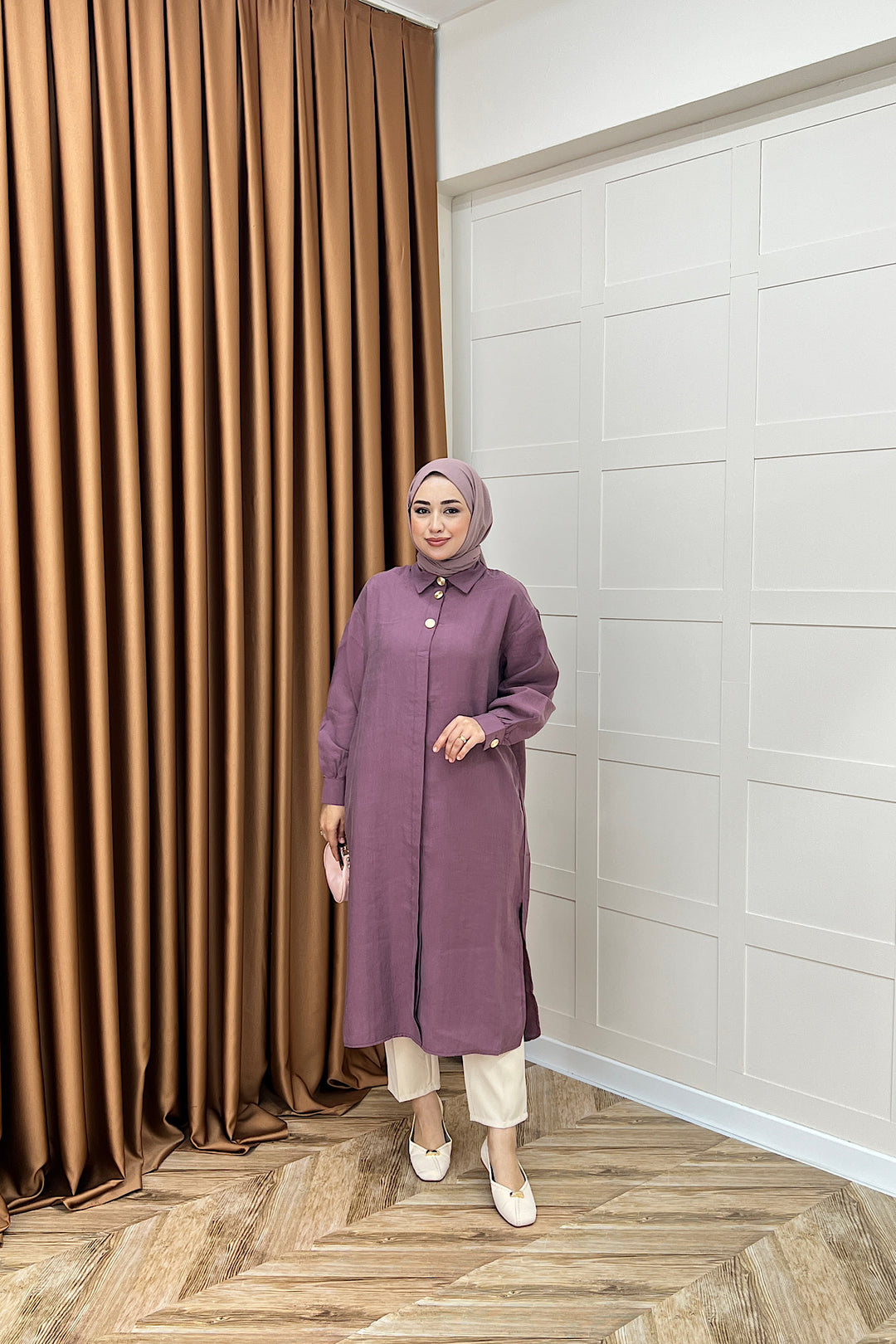 Zaina Uzun Tunik Gül Kurusu 6523-GULKURUSU