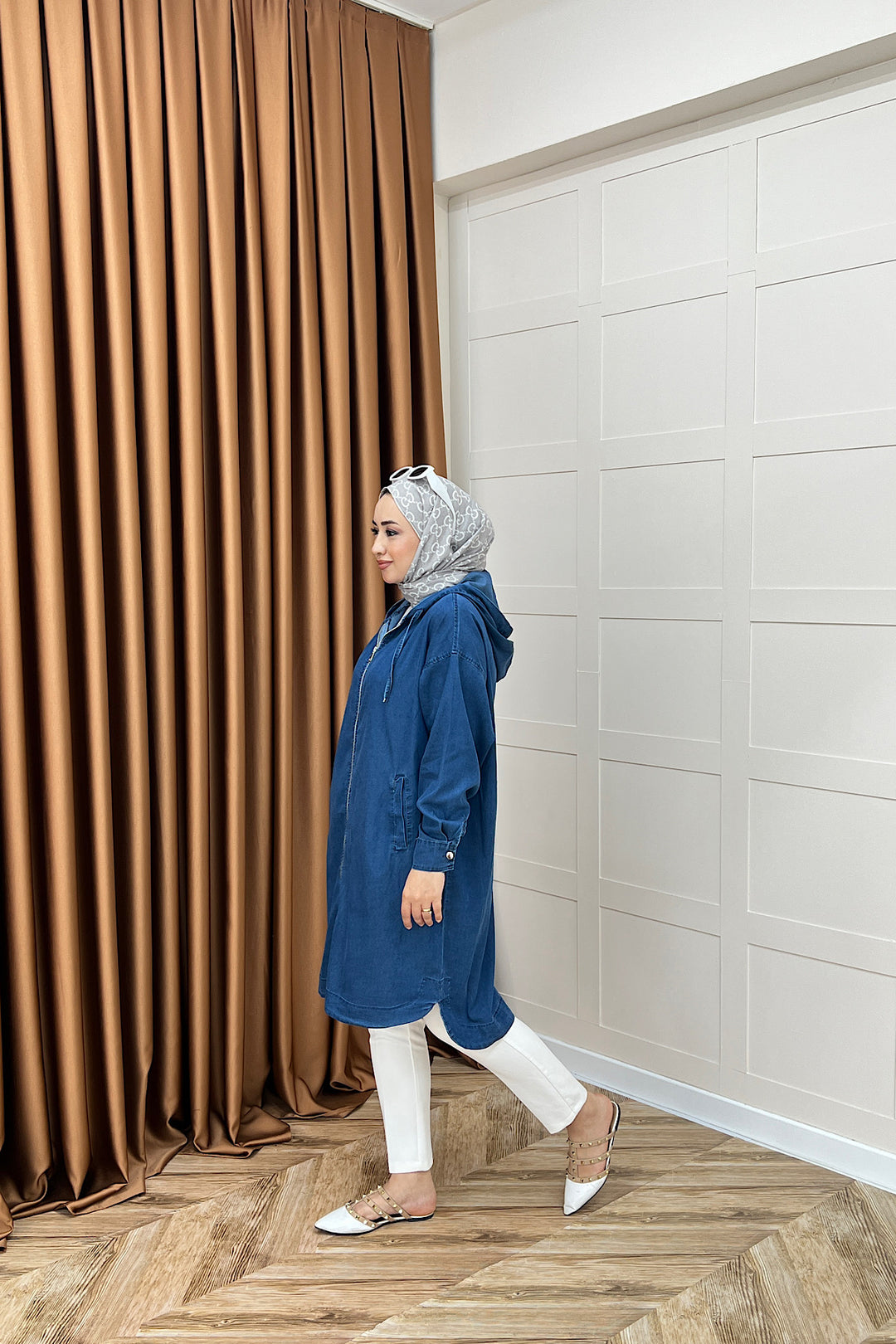 Wanda Fermuarlı Kap Mavi 6540-MAVI