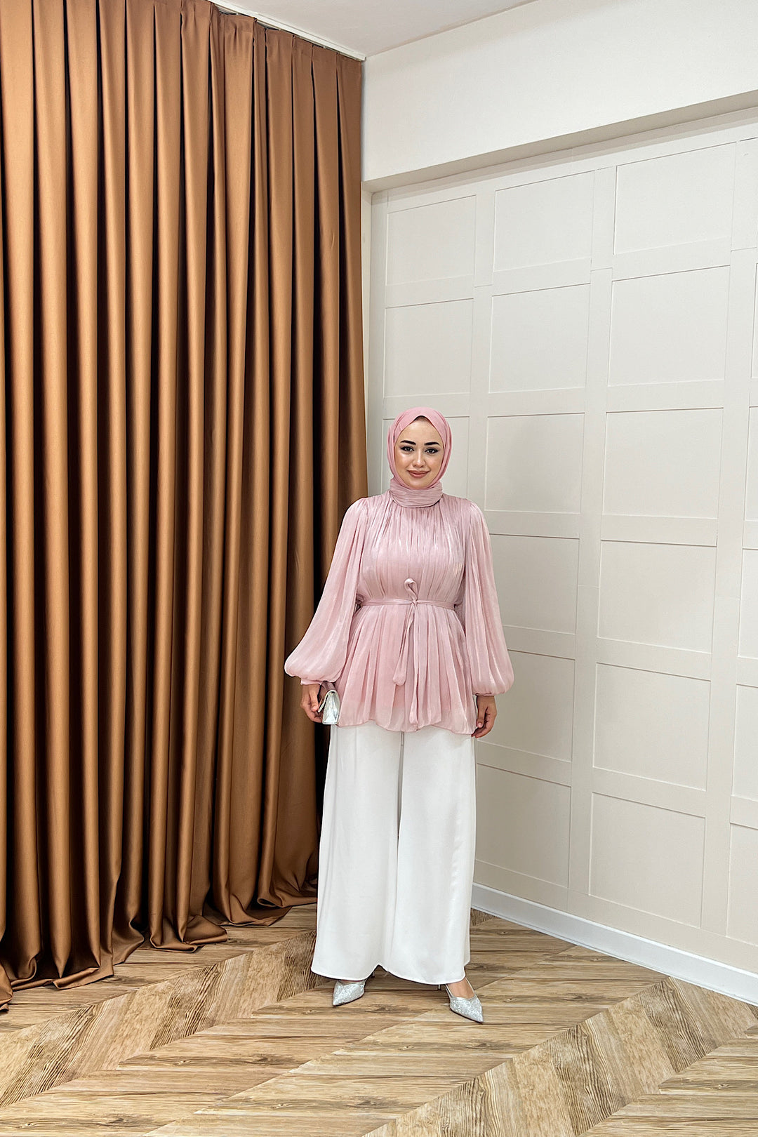 Hope Balon Kol Tunik Pudra 2306-PUDRA