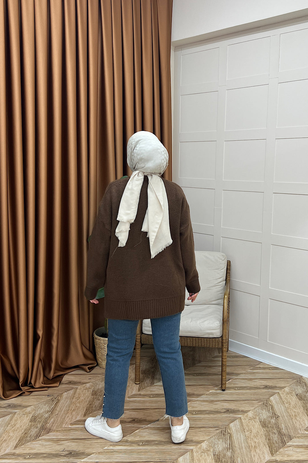 Lones Yumoş Tunik Kahverengi 26194-KAHVERENGI