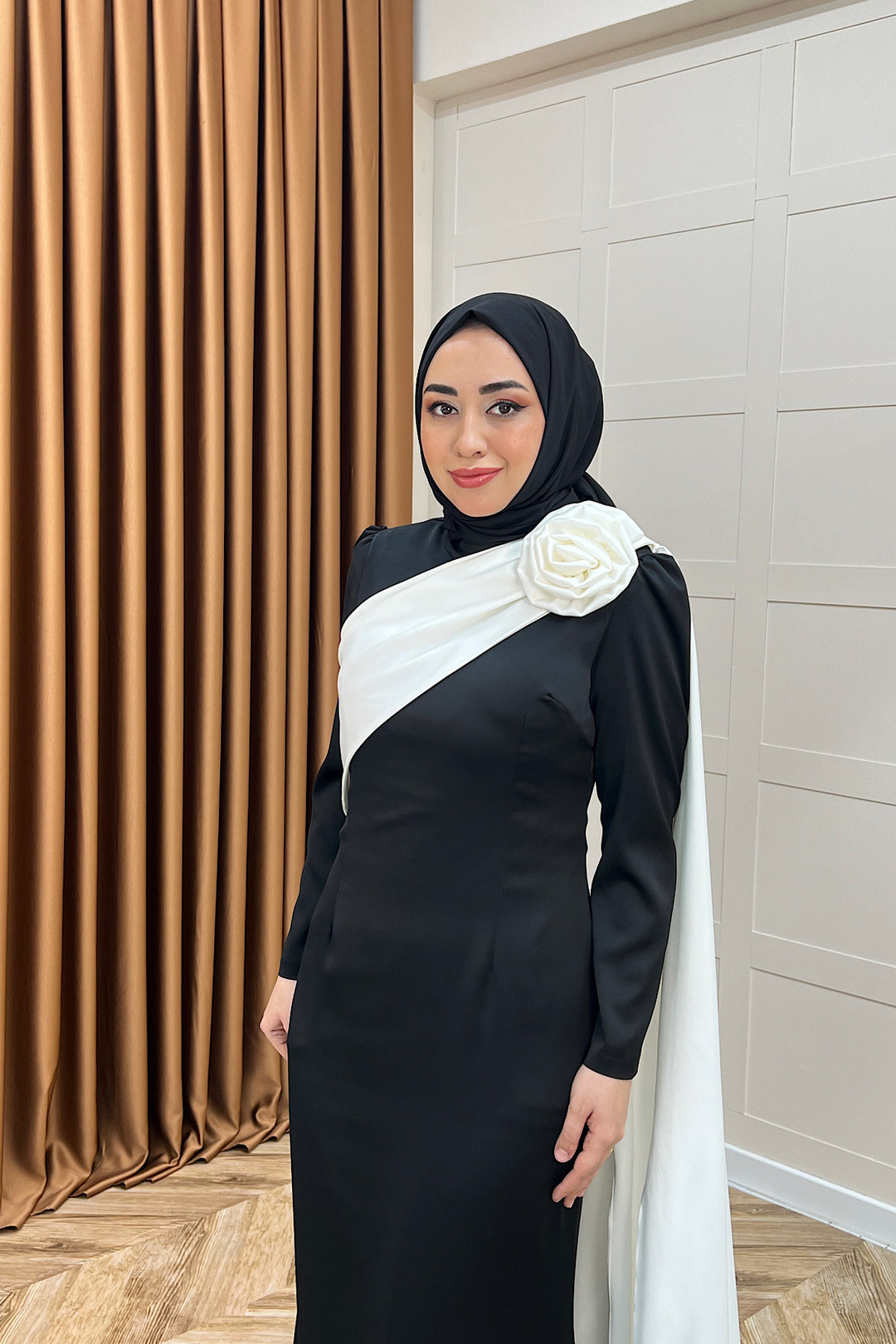 Bianca Saten Abiye Siyah 3090-SIYAH
