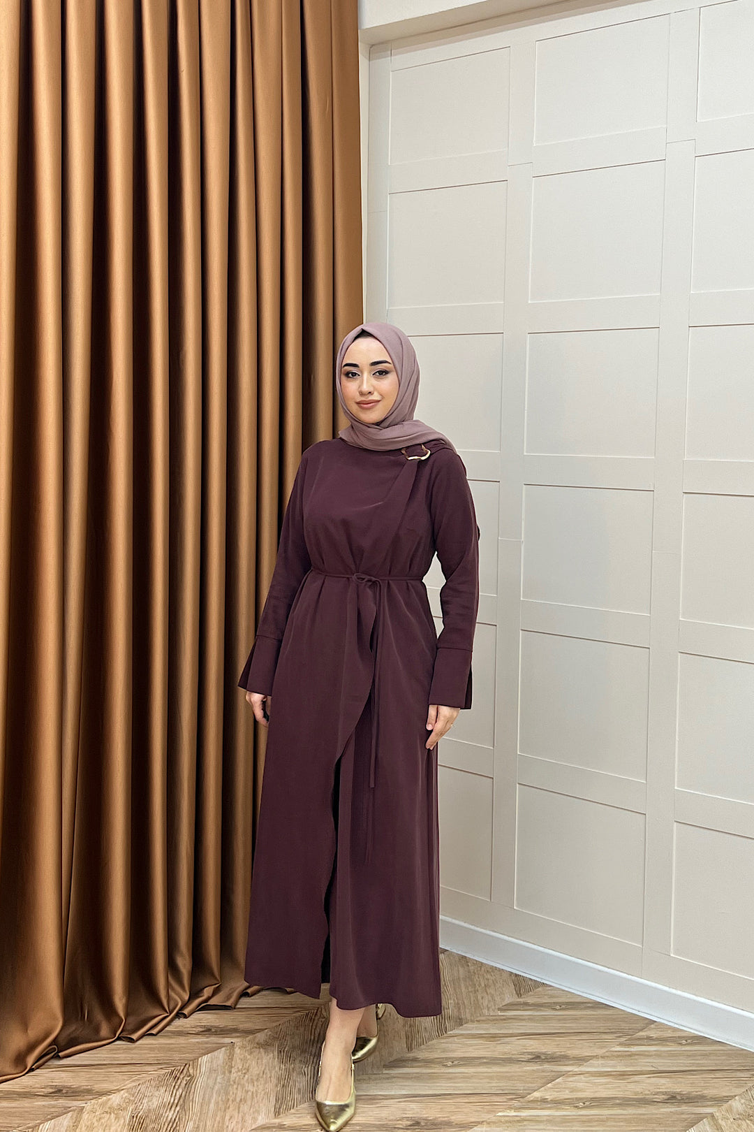 Paria Toka Detay Elbise Bordo 3345-BORDO
