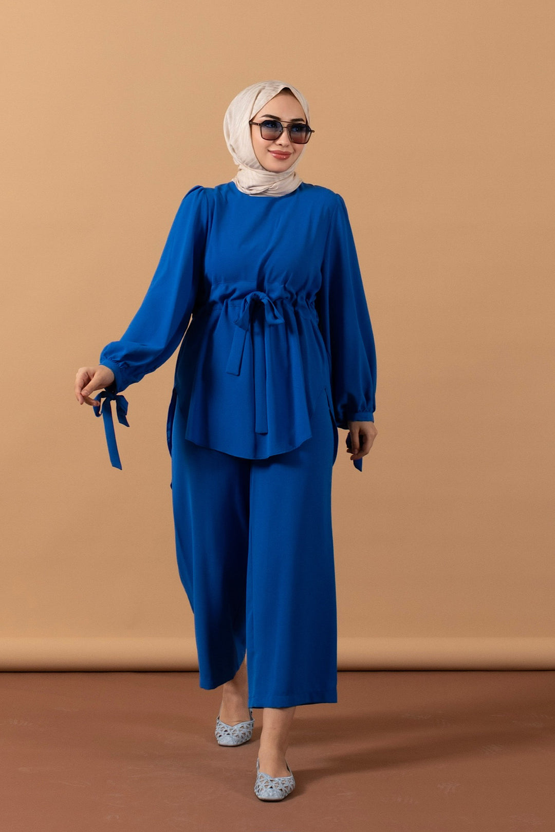 Belden Kemerli Linda Takım Saks 2035-SAKS