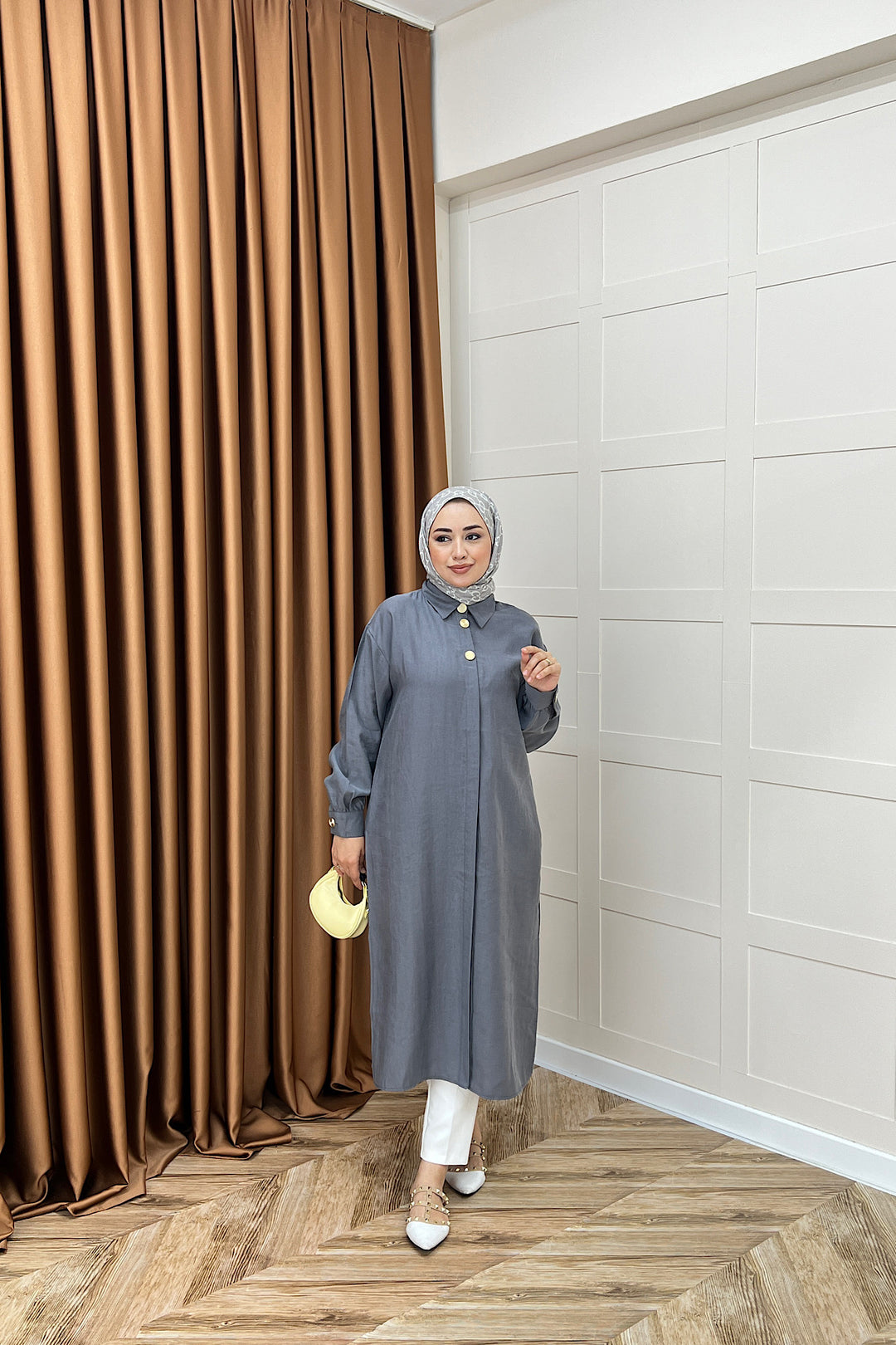 Zaina Uzun Tunik Gri 6523-GRI