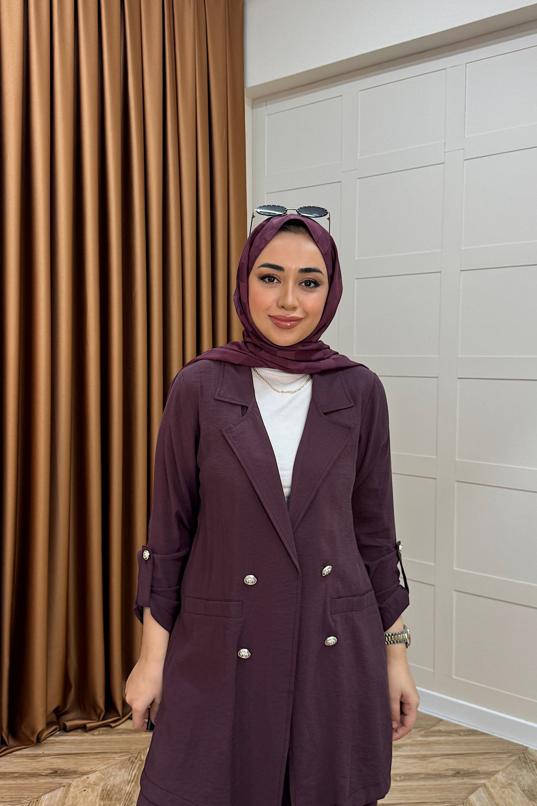 Sandra Ceketli Takım Mürdüm 5003-MURDUM