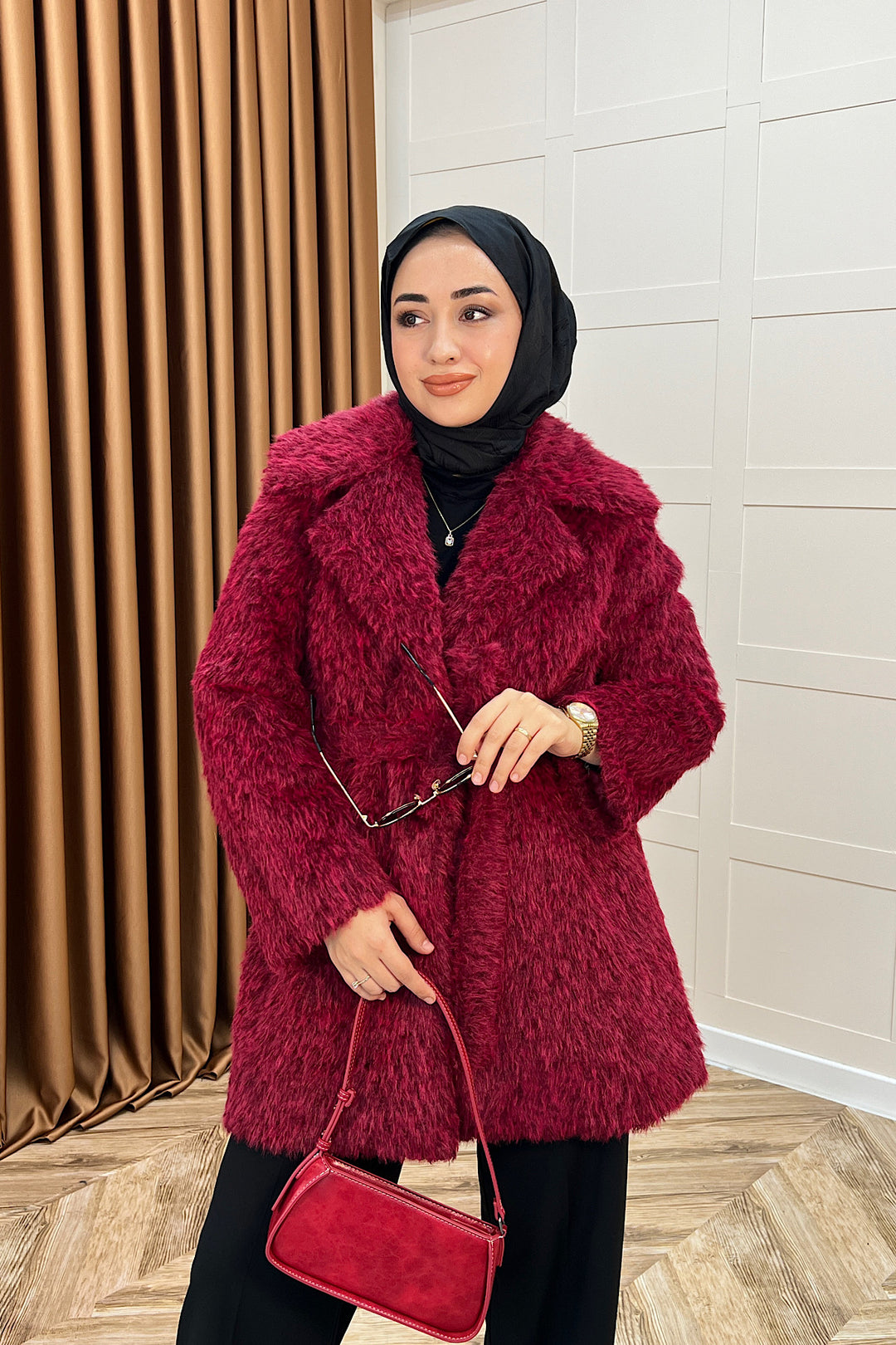 Grok Peluş Kaban Bordo 5523-BORDO