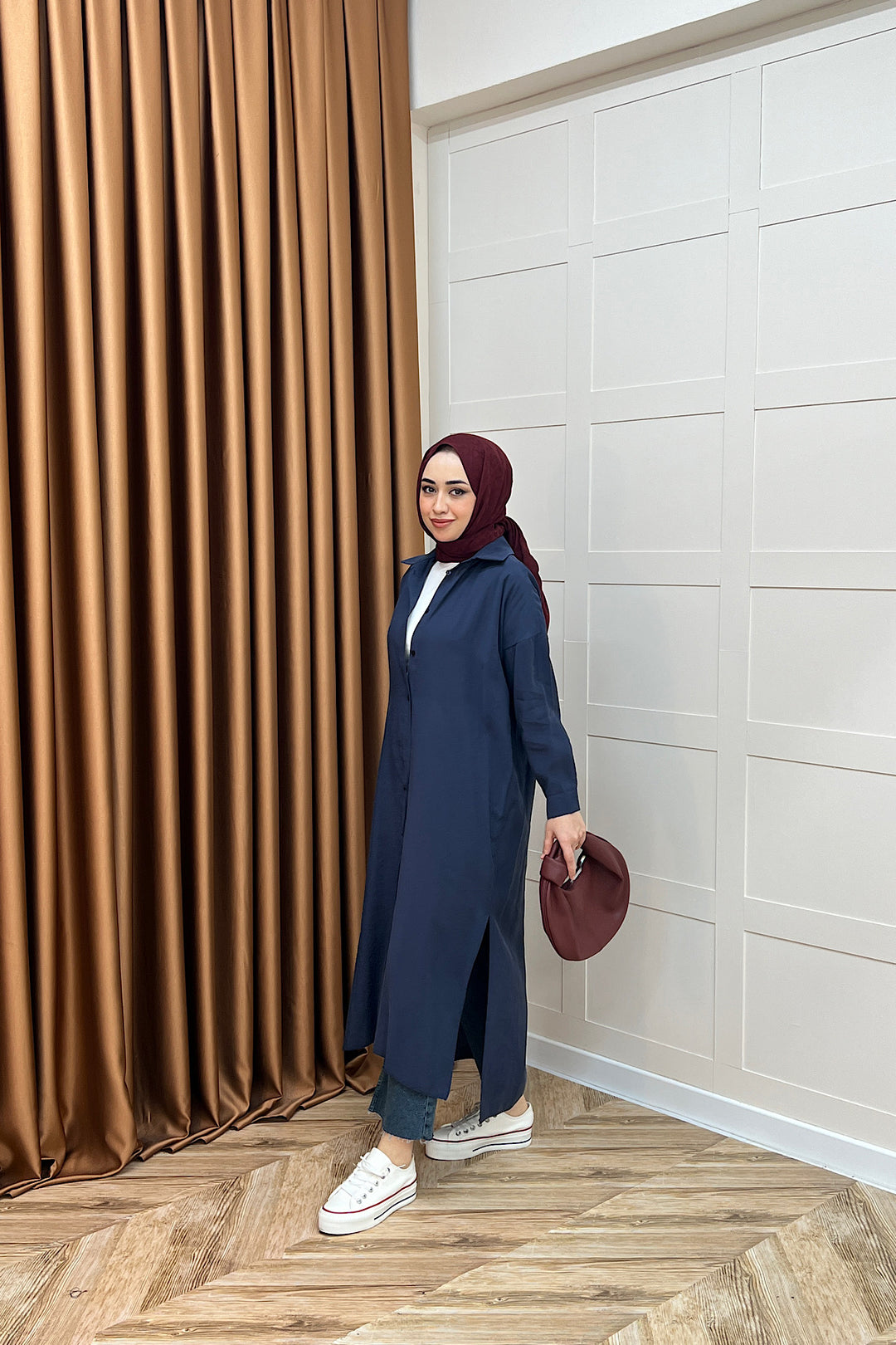 Cupra Uzun Tunik Lacivert 02760-LACIVERT