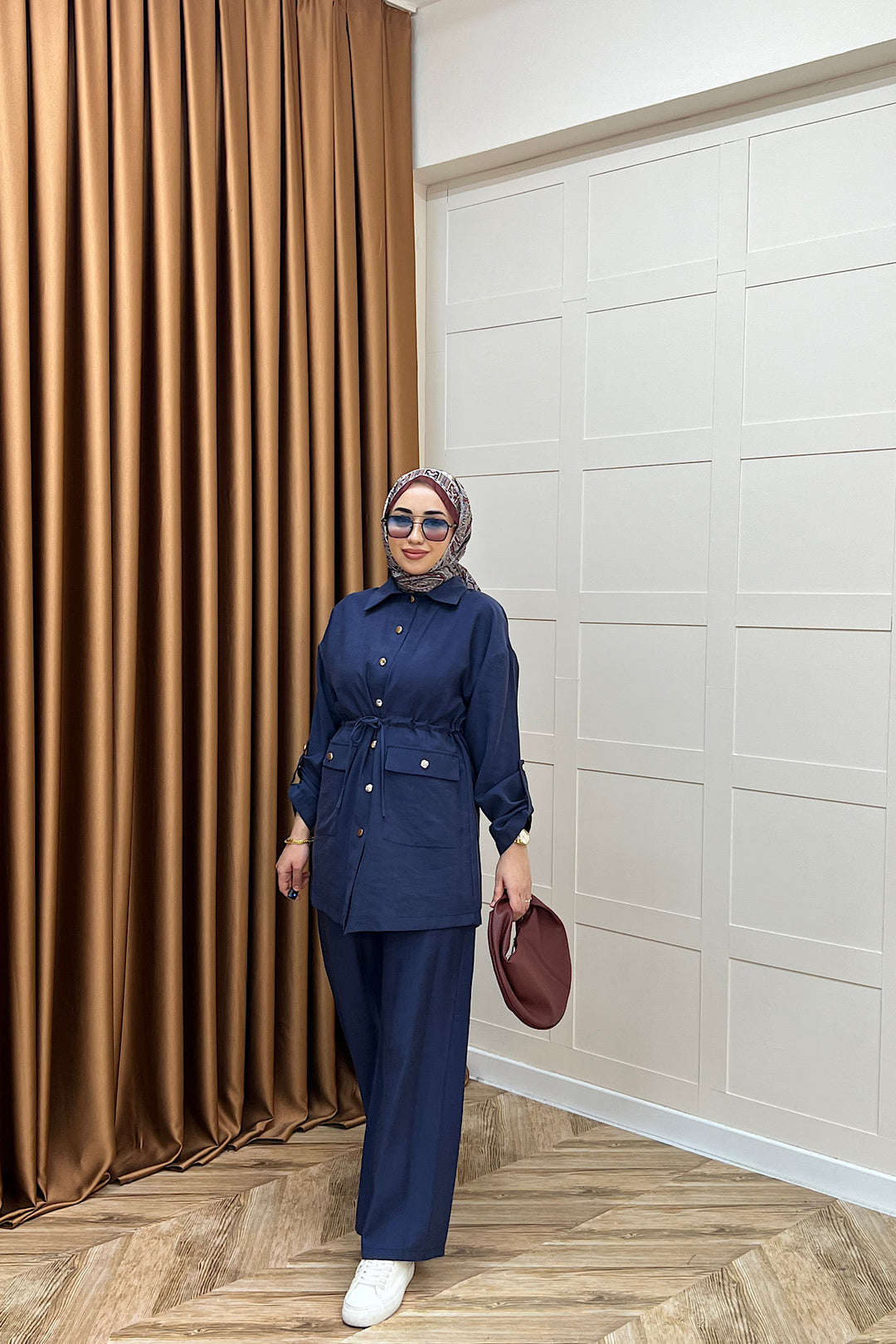 Aria Belden Bağlamalı İkili Takım İndigo 3184-INDIGO