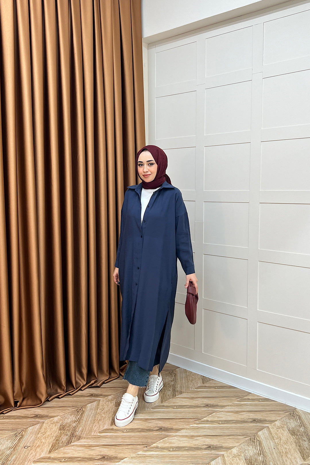 Cupra Uzun Tunik Lacivert 02760-LACIVERT