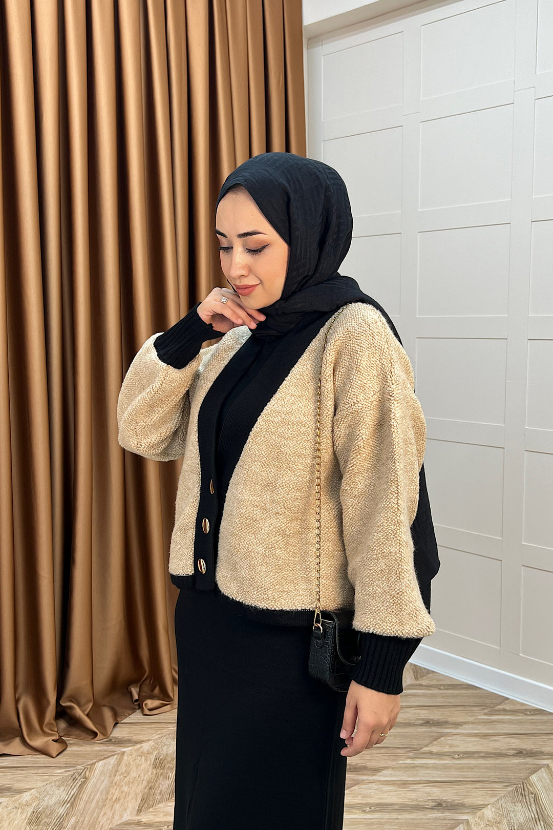 Sezen İkili Triko Elbise Camel 241090-CAMEL