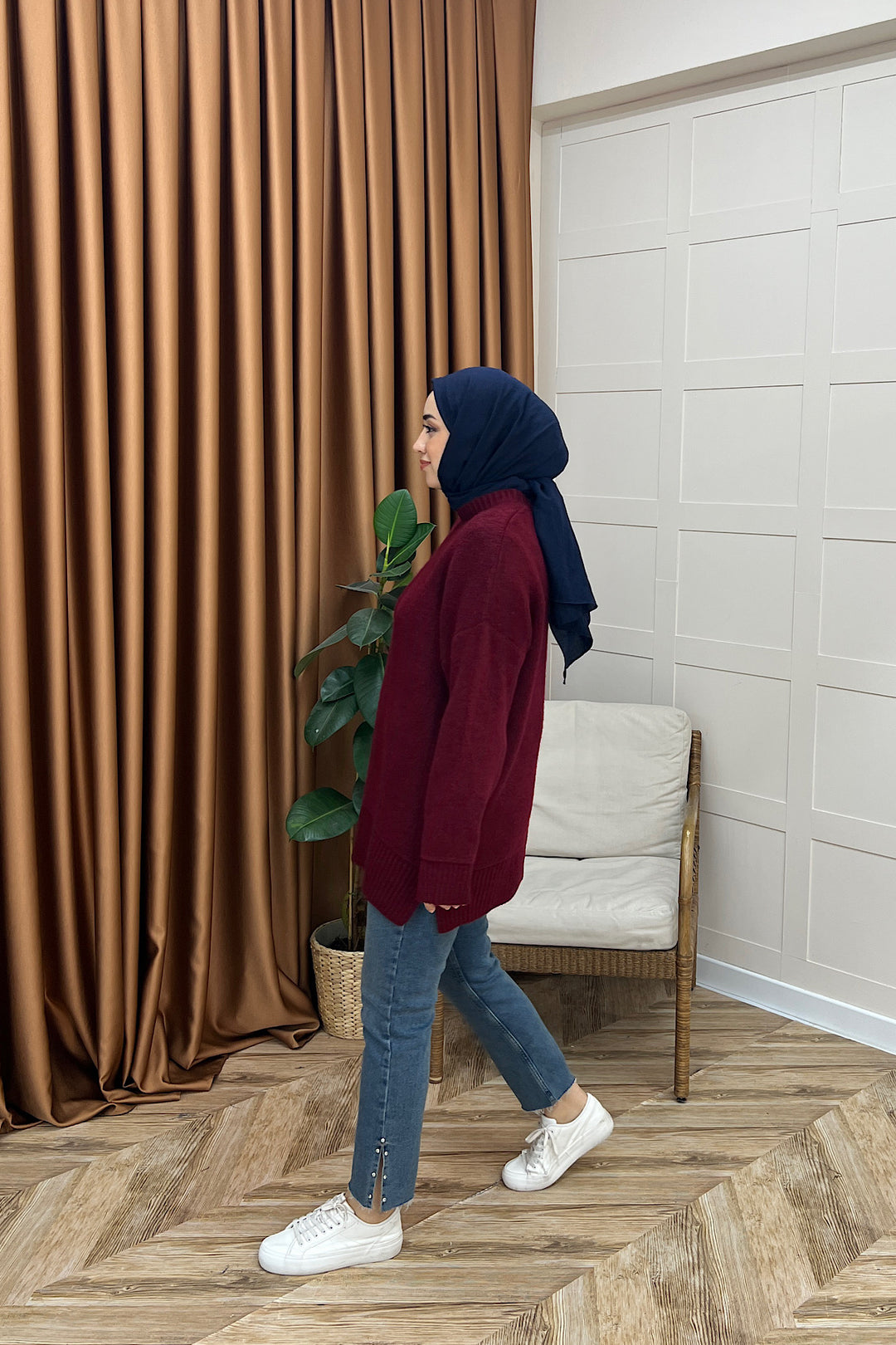 Lones Yumoş Tunik Bordo 26194-BORDO