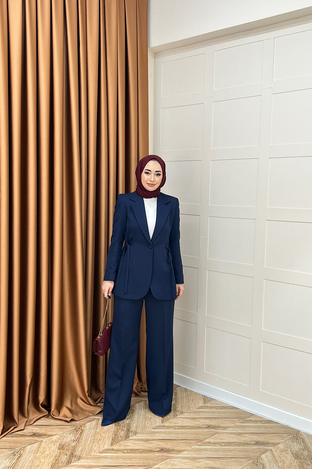 Zeina Bel Detay Ceketli Takım Lacivert 06202-LACIVERT
