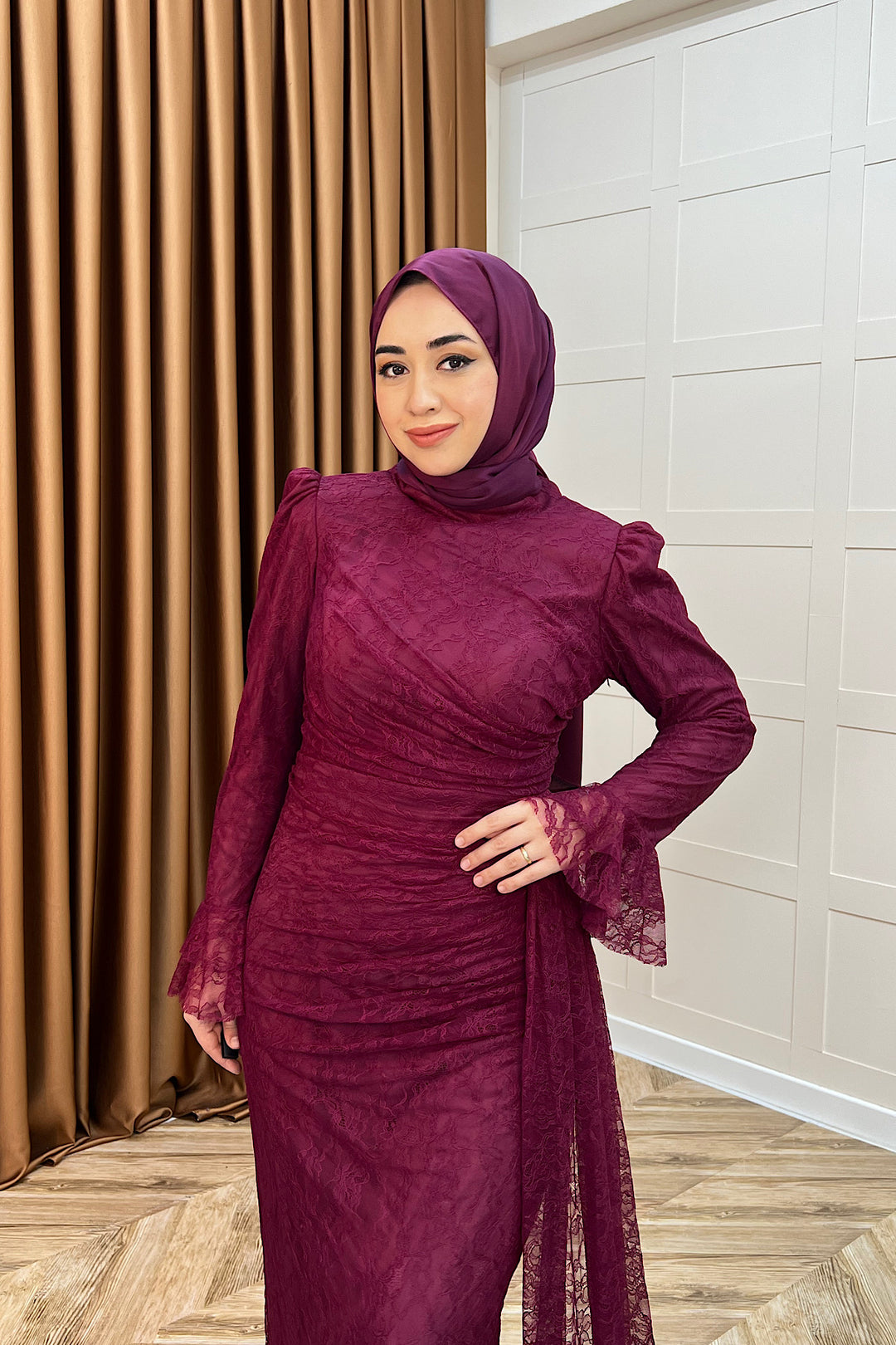 Serena Dantel Balık Abiye Mürdüm 3082-MURDUM