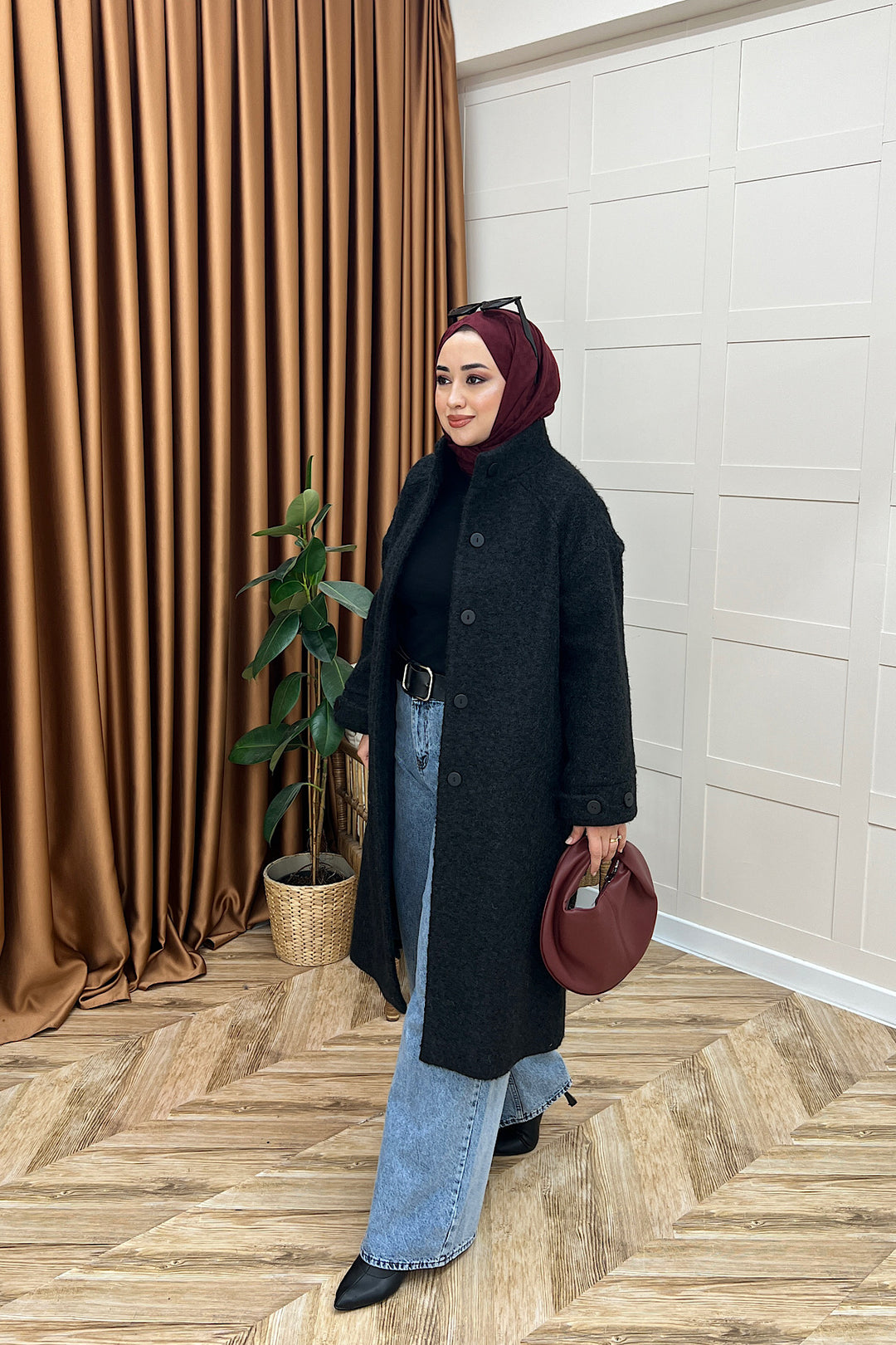 Parla Kuşaklı Kaban Siyah 5536-SIYAH
