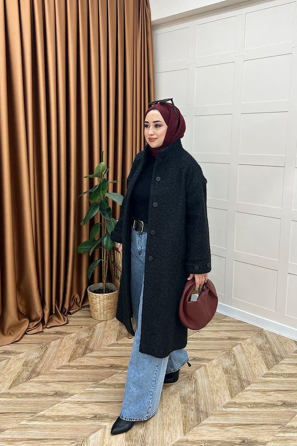 Parla Kuşaklı Kaban Siyah 5536-SIYAH