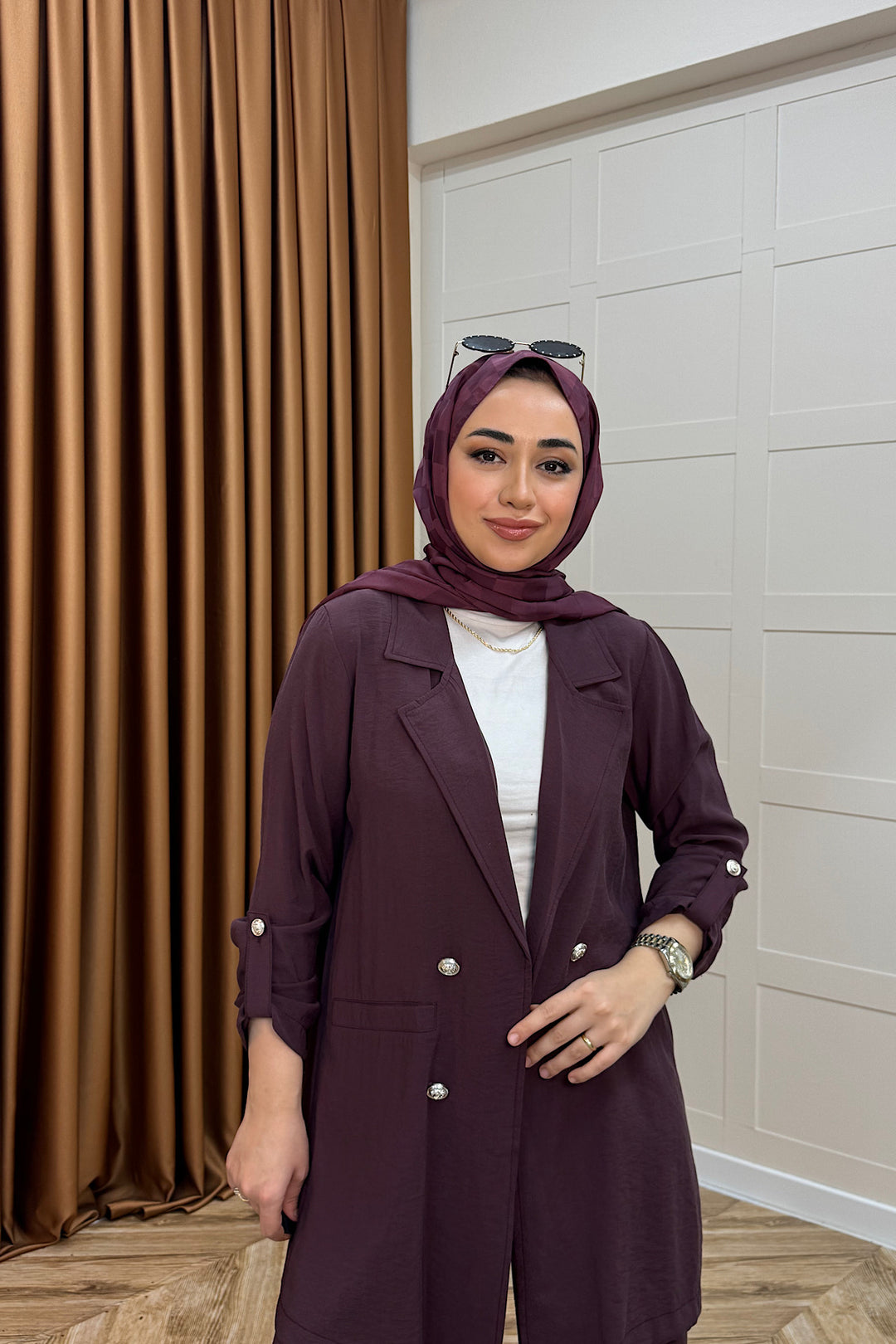 Sandra Ceketli Takım Mürdüm 5003-MURDUM