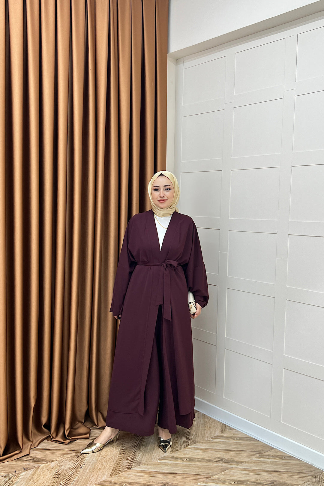 Mina İkili Kimono Takım Mürdüm 8571-MURDUM