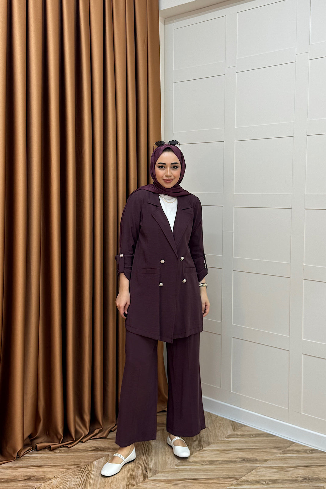 Sandra Ceketli Takım Mürdüm 5003-MURDUM