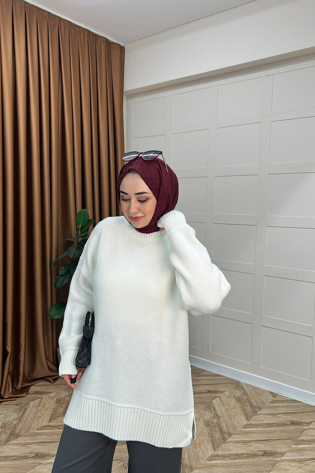 Lones Yumoş Tunik Ekru 26194-EKRU