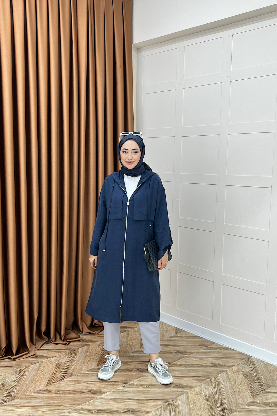 Zeva Fermuarlı Kap Lacivert 6348-LACIVERT
