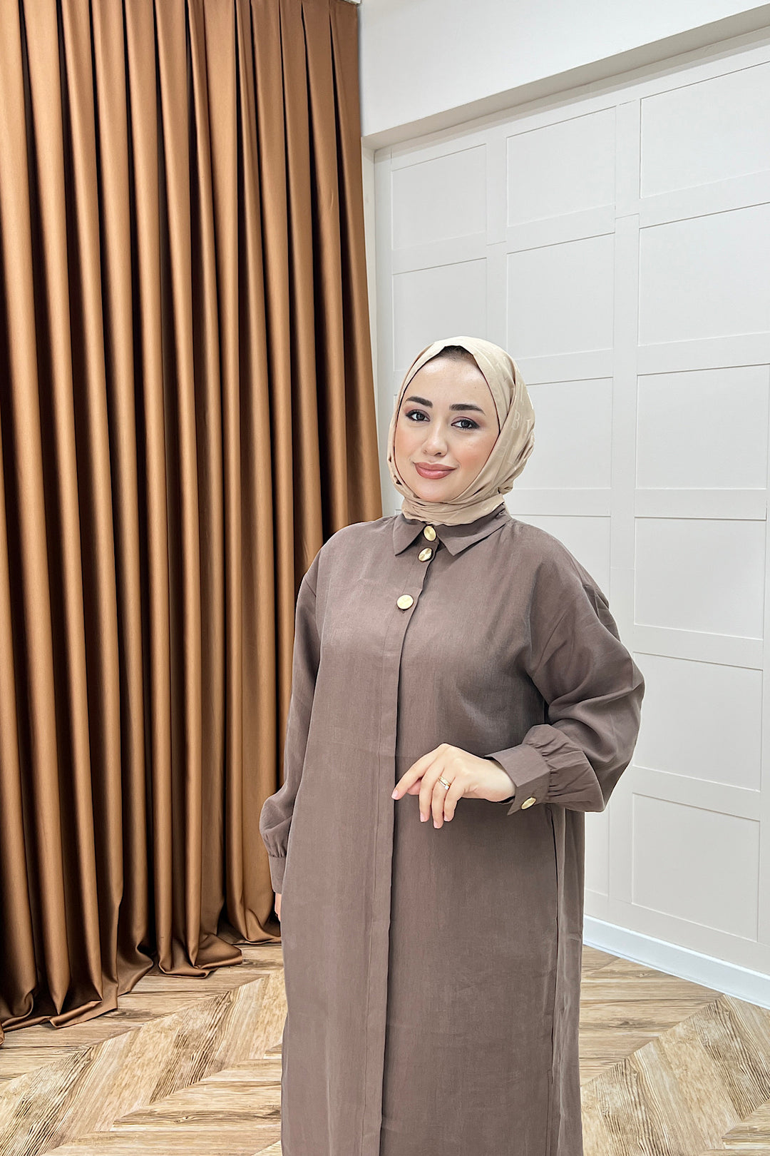 Zaina Uzun Tunik Kahverengi 6523-KAHVERENGI