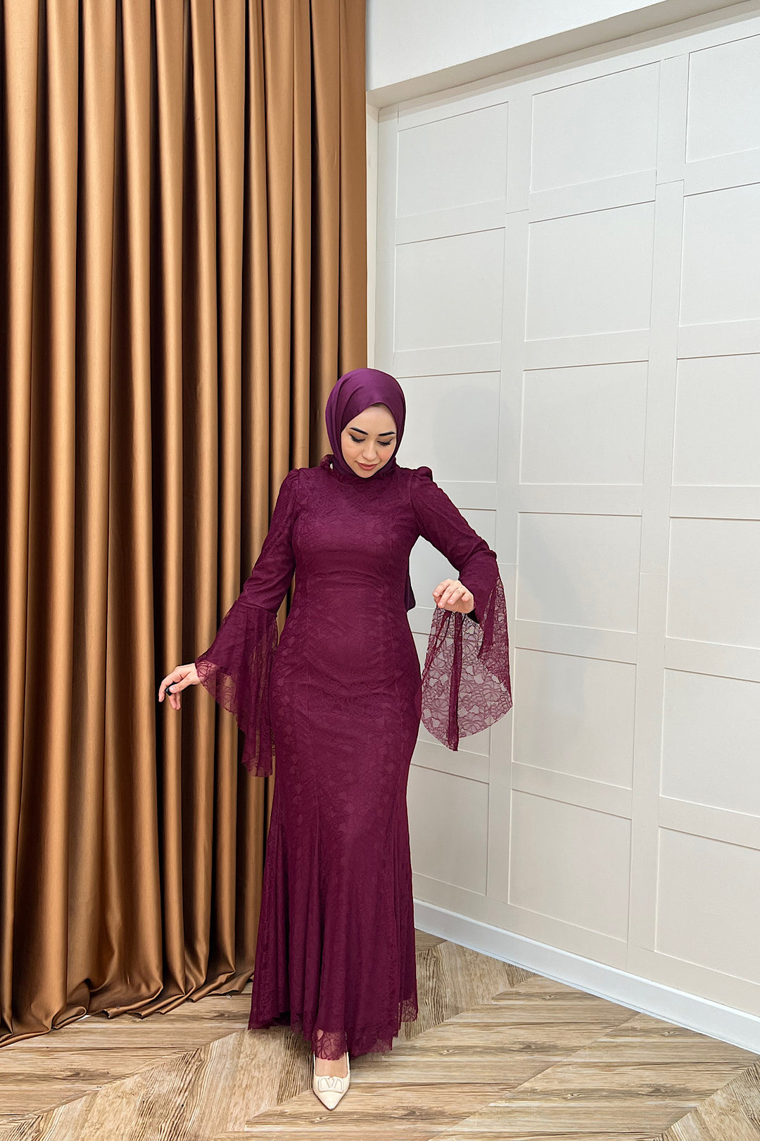 Lucia Dantel Balık Abiye Bordo 3085-BORDO