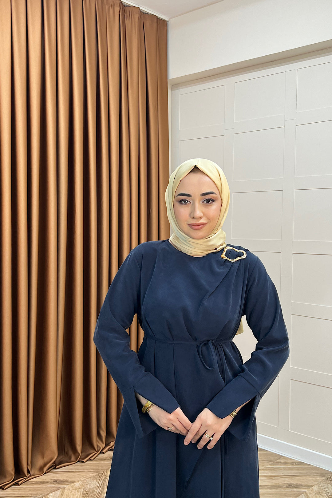 Paria Toka Detay Elbise Lacivert 3345-LACIVERT