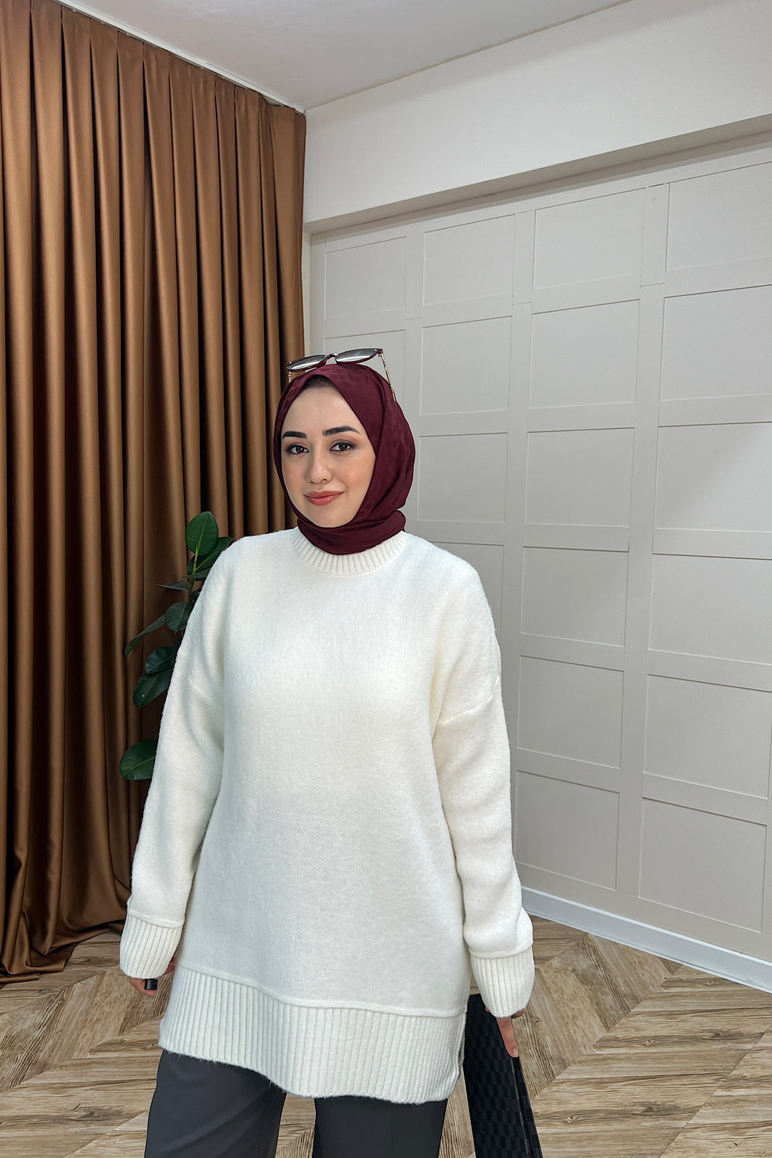 Lones Yumoş Tunik Ekru 26194-EKRU