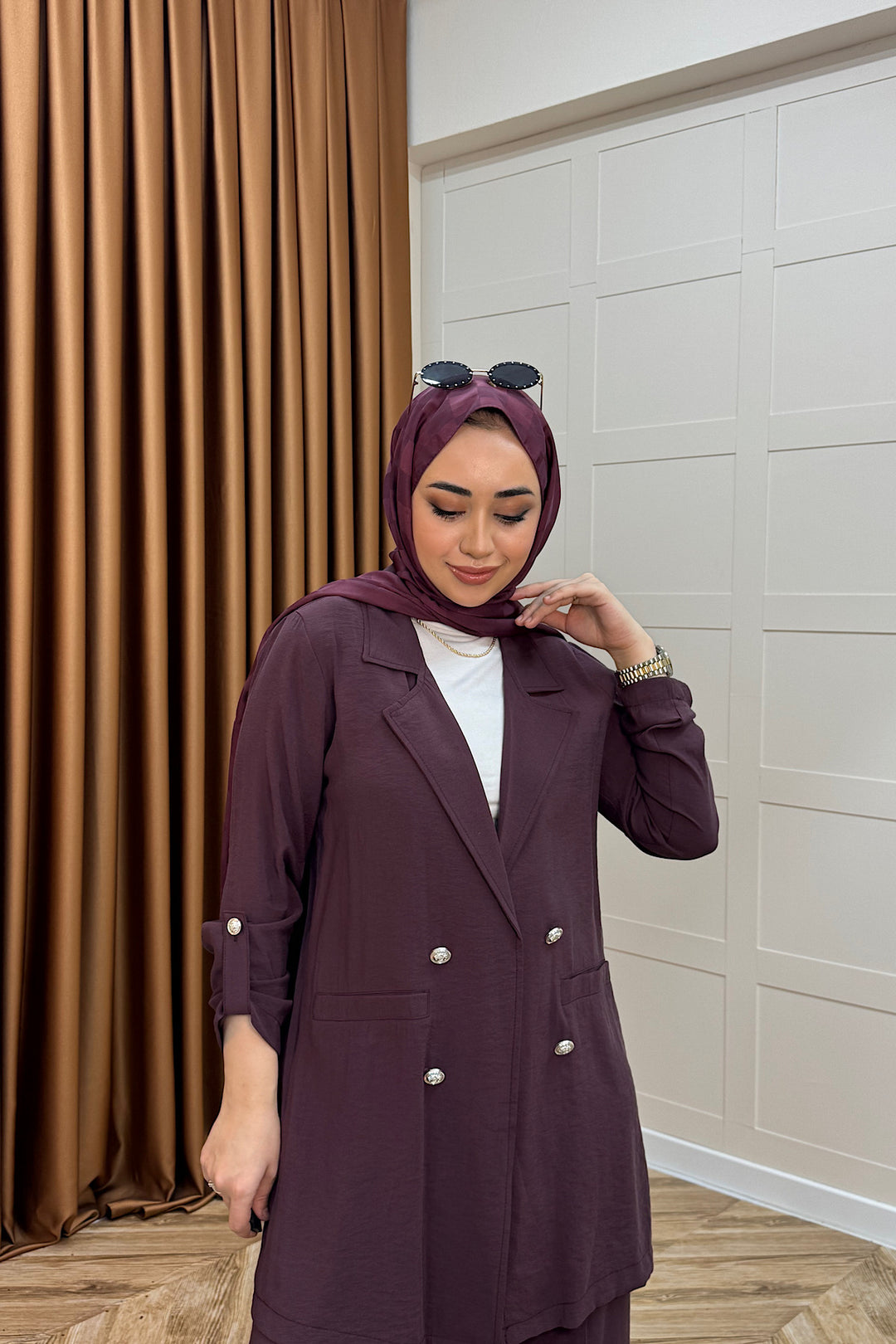 Sandra Ceketli Takım Mürdüm 5003-MURDUM