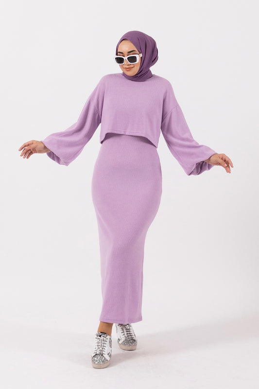 Lamis İkili Elbise Lila 24K4982-LILA