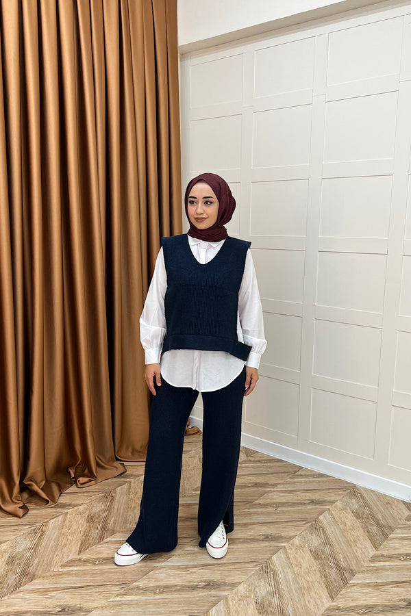 Venüs Üçlü Triko Takım Lacivert 25450-LACIVERT