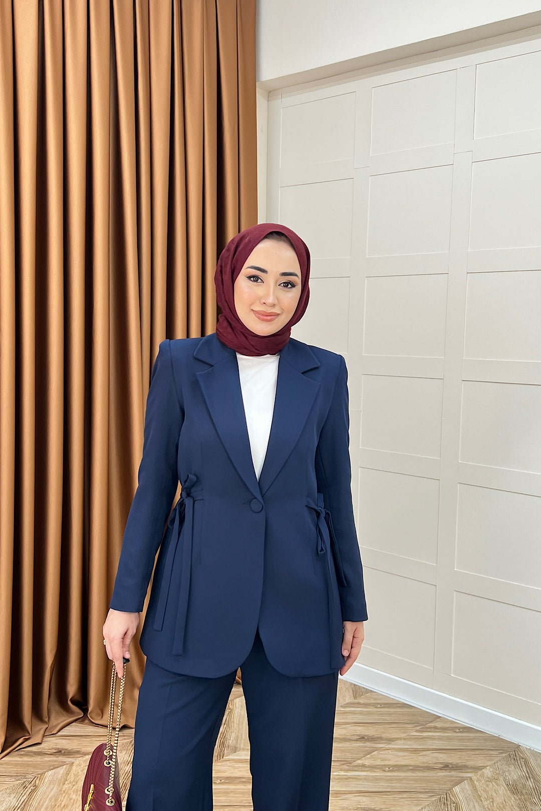 Zeina Bel Detay Ceketli Takım Lacivert 06202-LACIVERT
