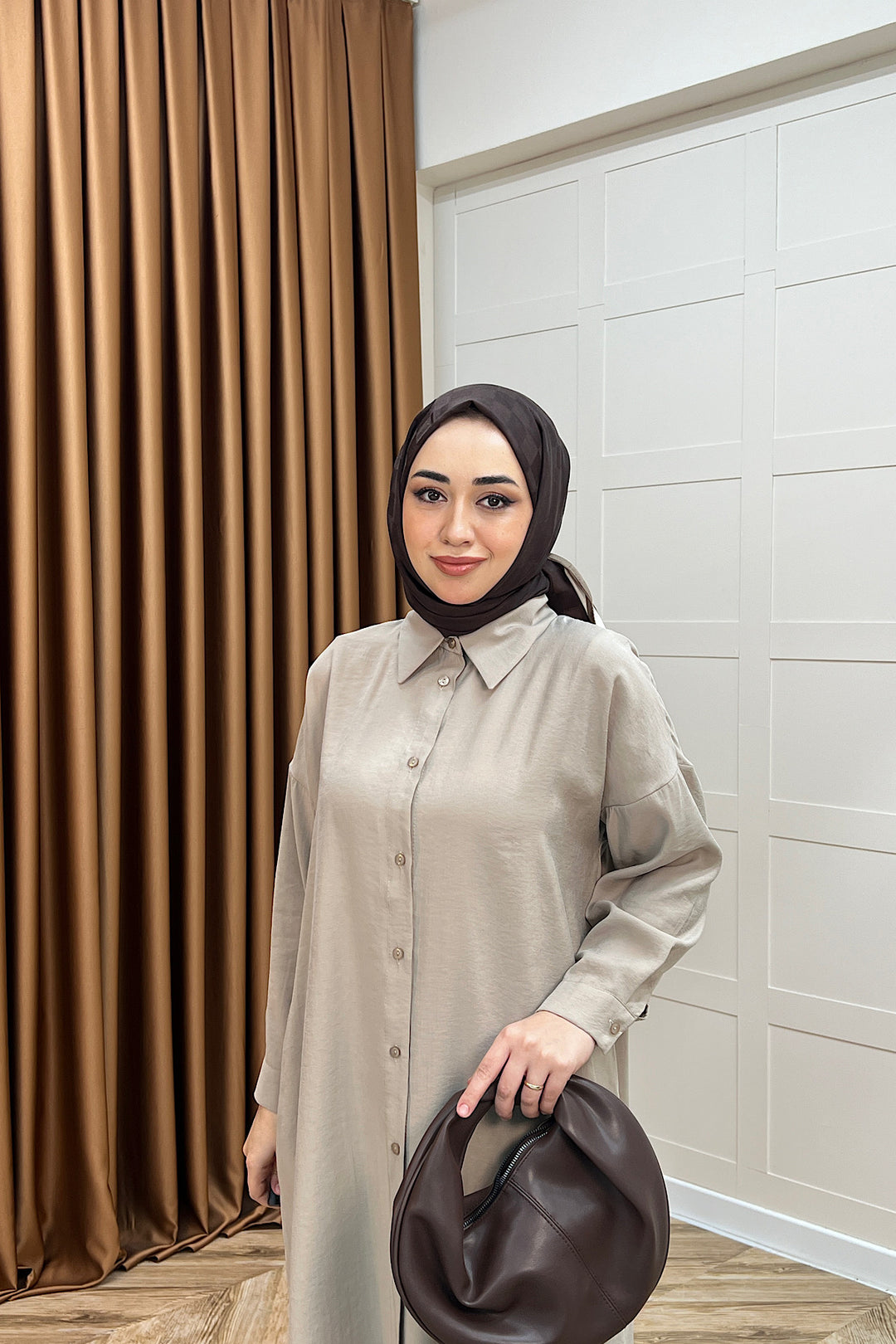 Cupra Uzun Tunik Vizon 02760-VIZON