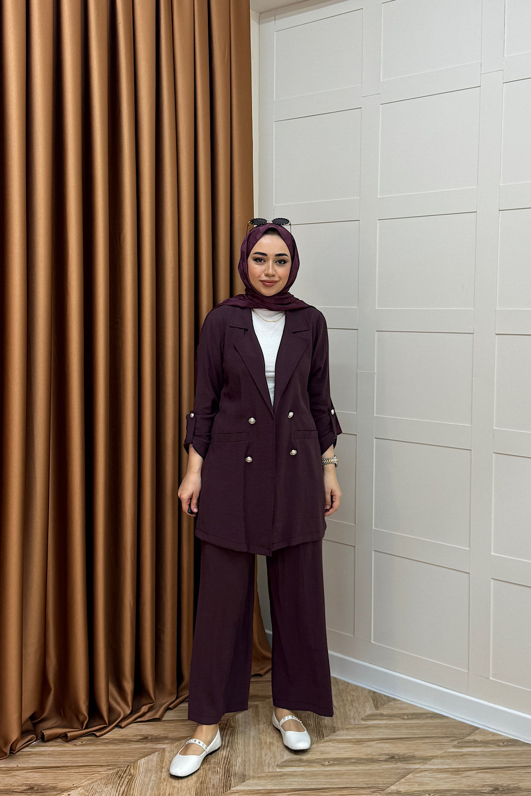 Sandra Ceketli Takım Mürdüm 5003-MURDUM