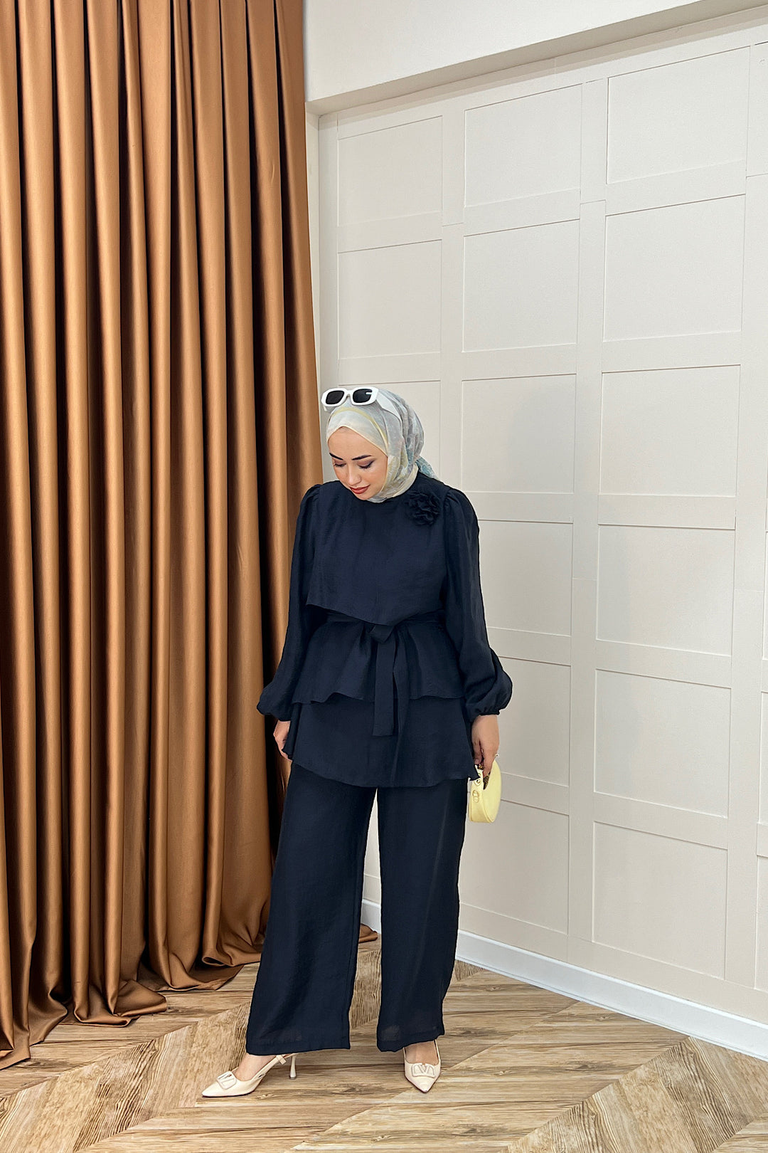 Aura Broş Detay Takım Lacivert 74001-LACIVERT